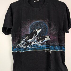 Vitage Sea World Ohio shirt - Orca Killer Whales - XL